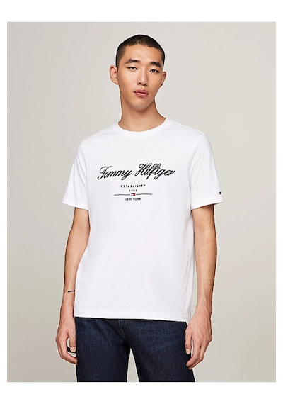 Tommy Jeans Tommy Hilfiger Sıfır Yaka Erkek T-shirt KIRIK BEYAZ