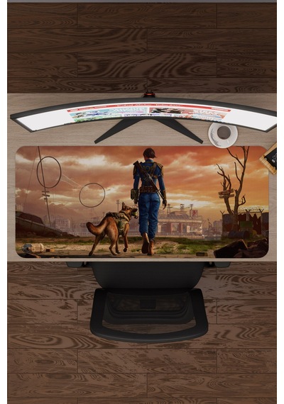 Fallout Kaymaz Dikişli Kauçuk Oyuncu Mousepad V2 - 90x40 Xxl Gaming Mouse Pad Fare Altlığı