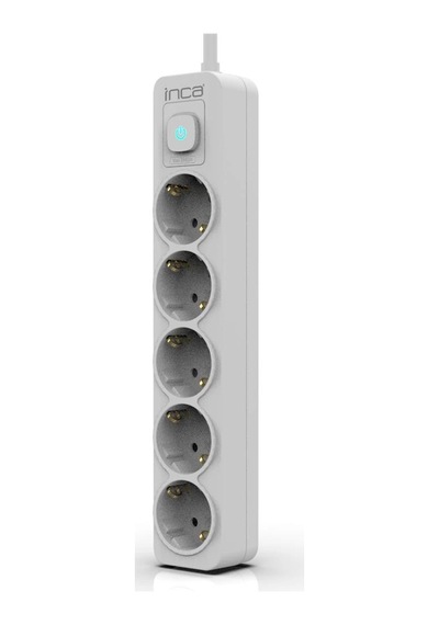 Inca Ipw-44gb 5li Akım Korumalı Led Tuşlu Priz 1,5m Beyaz Standart