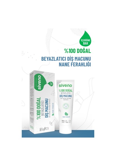 Siveno Doğal Diş Macunu Beyazlatıcı Nane Ferahlığı Florürsüz 65 Gr
