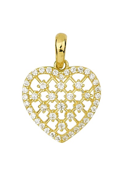 Goldkupe 14 Ayar Altın Taşlı Kalp Kolye Ucu 0,96 Gr-3407