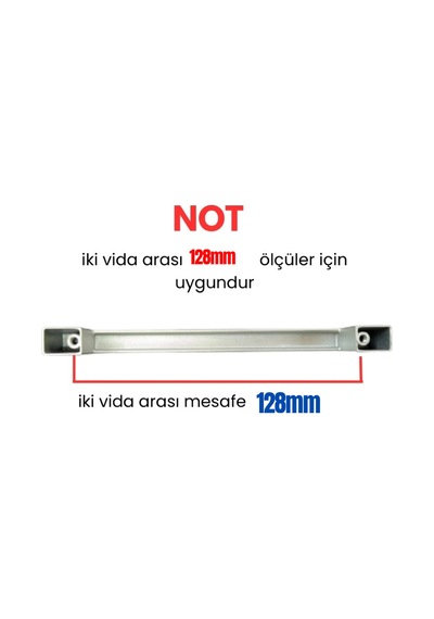 5 Adet Metal Kare Mobilya Çekmece Dolap Kulpu Mat Krom 128mm Krom