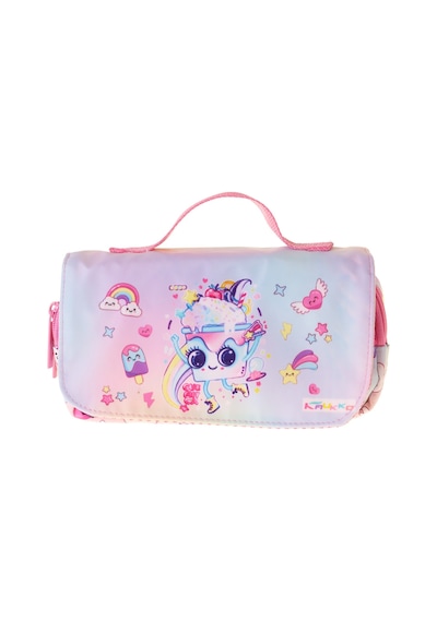 Kaukko Kids Taşıma Askılı Kız Çocuk Dondurma Desenli Şık Kalem Çantası Pembe - L5285 Pembe - Turkuaz
