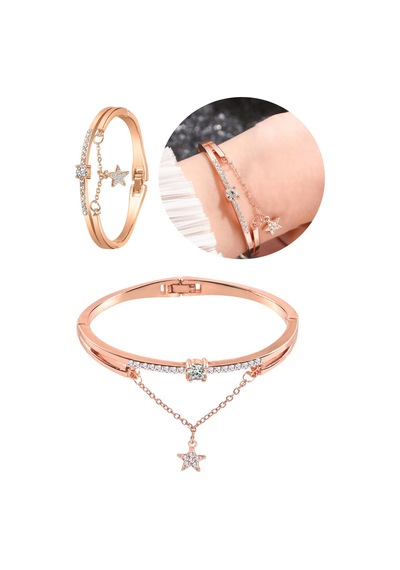 Gogoey Kadın Bilekliği Bayan Takı Rose Gold Trend Hediye Şık Rb66 Çok Renkli