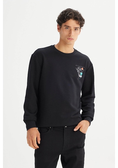 Lee Pamuklu Regular Fit Normal Kesim Bisiklet Yaka Siyah Erkek Sweatshirt L2520361001 Siyah