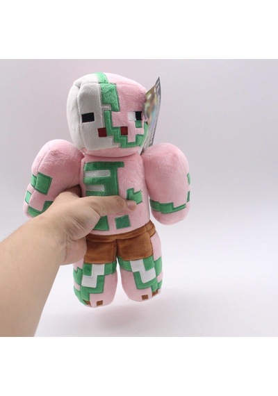 Minecraft Büyük Dev Zombi Robot Pembe İthal Premium Sevimli Karakter Oyuncak 35 Cm