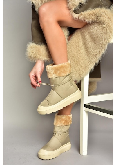 Fox Shoes T476434004 Bej Kumaş Kadın Bot Bej-kumaş Bej