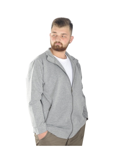 Mode Xl Buyuk Beden Erkek Hırka Fermuarlı Stell Dik Yaka 20571 Grimelanj 001