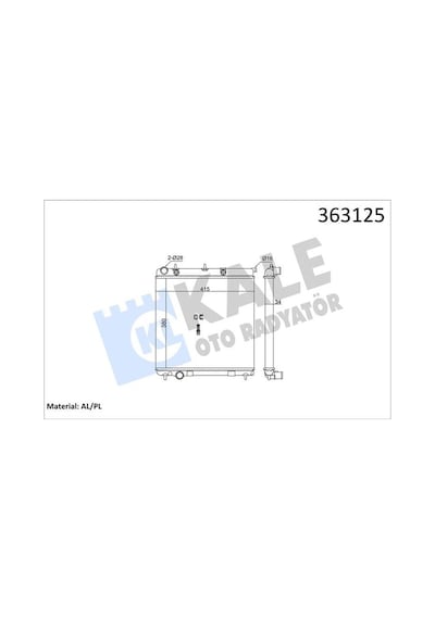 Kale 363125 Motor Su Radyatörü - Citroen Ds3 2014-2015 1.2 Puretech Manuel Şanz. 133354 - 133361 - 133362 - 133374 - 3648444 - 1330q5 - 1330v4