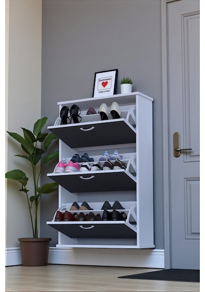Eliusta Farel 72 Cm Genişlik 3 Kapaklı Ayakkabılık 72x114x26 Cm Antrasit Renk Kapı Önü/antre Ayakkabılık Antrasit Eliusta Farel 72 Cm Genişlik 3 Kapaklı Ayakkabılık 72x114x26 Cm Antrasit Renk Kapı Önü/antre Ayakkabılık Antrasit
