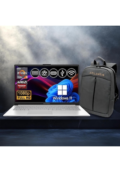 Asus VivoBook Go 15 E1504FA-BQ1741ATL27 R5-7520U 8 GB 2 TB NVMe SSD 15.6" W11P Dizüstü Bilgisayar