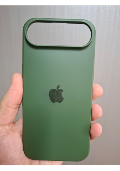Apple Uyumlu iPhone 17 Air Logolu İçi Kadife Silikon Lansman Kılıf Haki