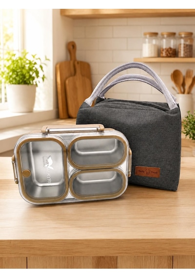 Valkyrie 304 Paslanmaz Çelik 3 Bölmeli Kahve Lunch Box Termal Çantalı Sızdırmaz Kapaklı Beslenme Kabı, Valkyrie 304 Paslanmaz Çelik 3 Bölmeli Kahve Lunch Box Termal Çantalı Sızdırmaz Kapaklı Beslenme Kabı,