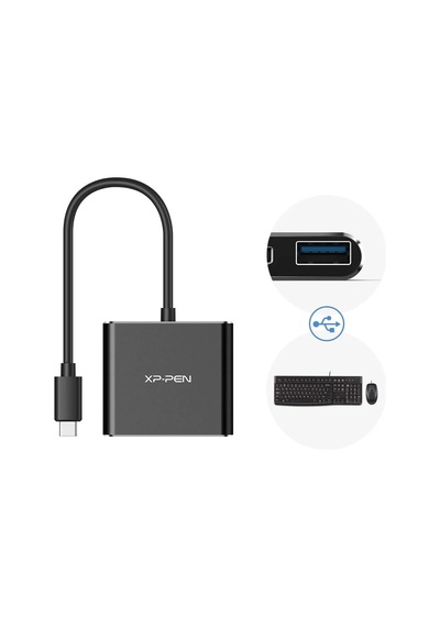 Xp-pen 3'ü Bir Arada Çok Fonksiyonlu Usb-c Hub Type C'den Usb+hdmı+pd'ye