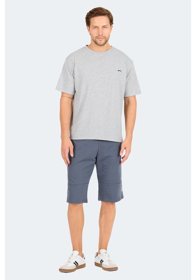 Slazenger Karnen In Oversize Erkek Baskılı Gri Tişört Gri