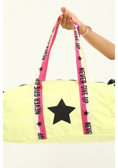 İcone Bag Çocuk Yıldız Logolu Spor Çanta, Çocuk Spor Çanta, Fermuarlı Detaylı Çocuk Spor Çanta Sarı