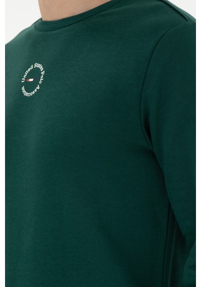 U.S. Polo Assn. Erkek Regular Fit Bisiklet Yaka Koyu Yeşil Sweatshirt 50293436-VR079