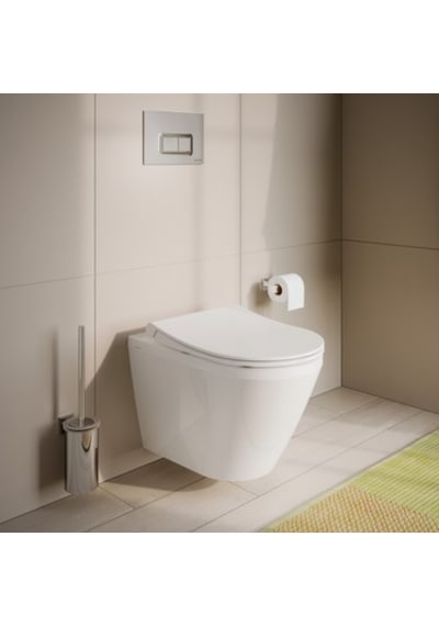 Beyaz Duroplast Klozet Kapağı İle Modern Ve Şık Kullanım Açık Bej