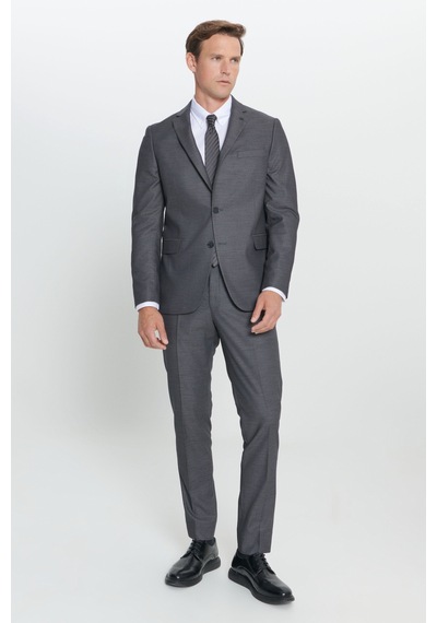 AC&Co / Altınyıldız Classics Erkek Antrasıt Slim Fit Dar Kesim Mono Yaka Desenli Takım Elbise Antrasıt AC&Co / Altınyıldız Classics Erkek Antrasıt Slim Fit Dar Kesim Mono Yaka Desenli Takım Elbise Antrasıt