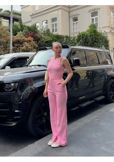 Byb Moda Tasarım Atletli Kaşkorse Takım S3986 Pembe