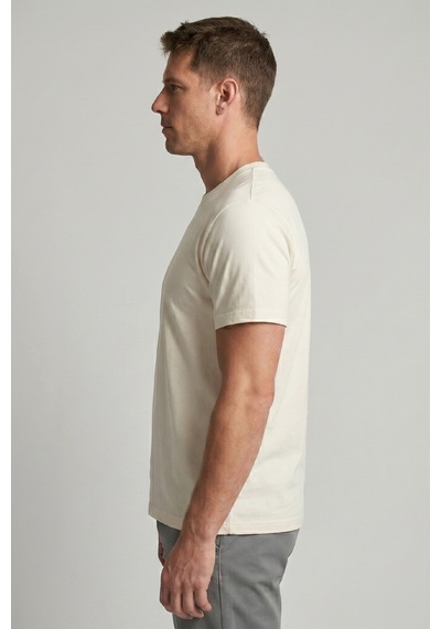 Goffra Erkek Vision Premium Kalite Yoğun Dokulu Pamuklu T-shirt Ekru M101-r0220-09
