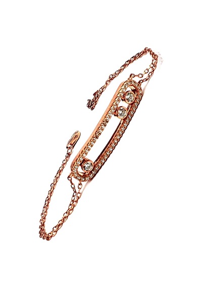 Taşı Hareketli İtalyan Tasarımı Gümüş Rose Bileklik N11.39222