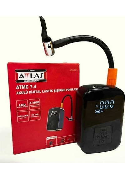 Attlas Atmc 7.4 Akülü Dijital Lastik Pompası