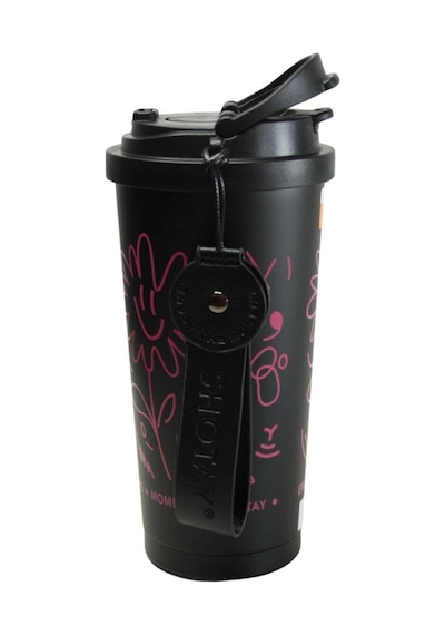 Shotay St-8913 Çift Kullanım Pipetli/rahat İçim Siyah 500ml Çelik Termos Diğer