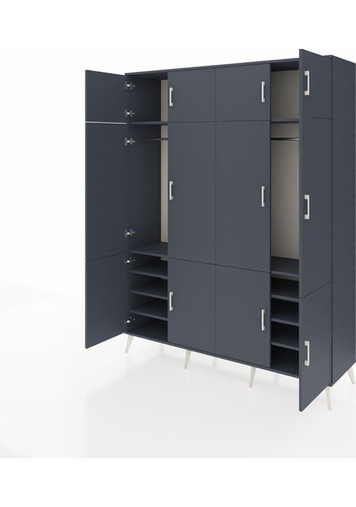 Hyperion Gardrop 10 Raflı 12 Kapaklı 2 Askılı 176x44x221 Antrasit-antrasit Antrasit Hyperion Gardrop 10 Raflı 12 Kapaklı 2 Askılı 176x44x221 Antrasit-antrasit Antrasit