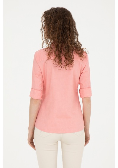 U.s. Polo Assn. Kadın Nar Çiçeği Gömlek Basic 50283987-vr239 Nar