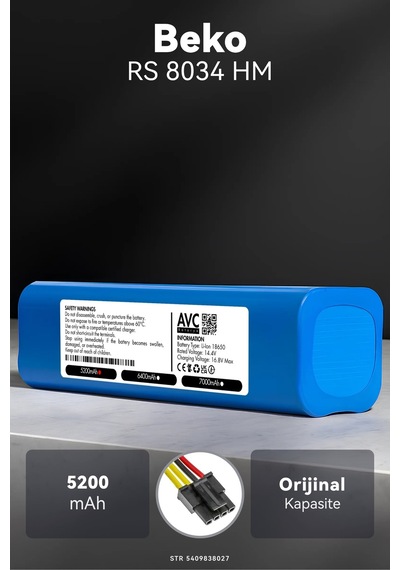 Beko Uyumlu Rs 8034 Hm 5200mah Robot Süpürge Bataryası G.g