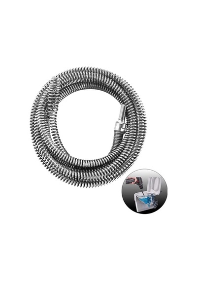 Sn-38808 2 Metre 10 Mm Matkap Uyumlu Esnek Gider Tıkanıklık Boru Temizleme Yayı Standart