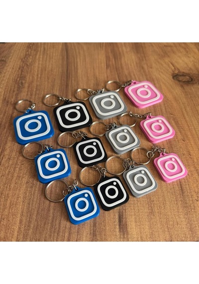 Nfc Anahtarlık - İnstagram Anahtarlık Pembe Küçük Boy 3 Cm