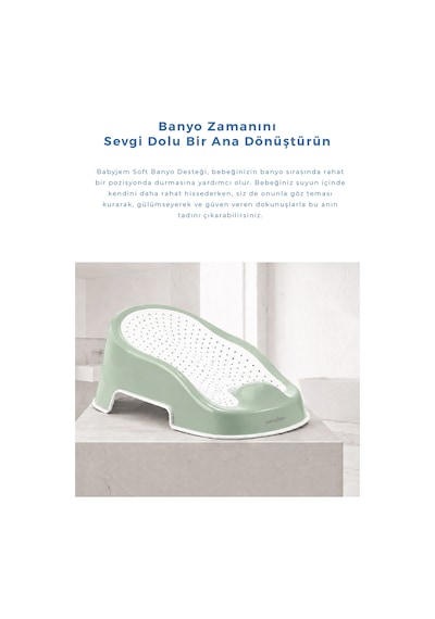 Babyjem Soft Banyo Desteği Bebek Yıkama Yardımcısı Soft Yeşil Çok Renkli