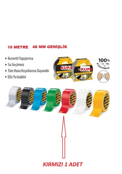 Kupa Tamir Bandı Kırmızı 48 Mmx10 Mt Su Geçirmez-dayanıklı 1 Adet