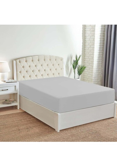 Tek Kişilik Yastıklı Çarşaf Takımı 100x200 Ranforce Açık Gri