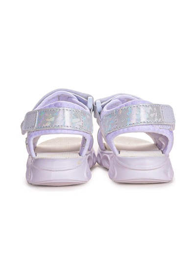 Kiko Kids 133 Hologram Işıklı Kız Çocuk Cırtlı Sandalet Ayakkabı Beyaz 001