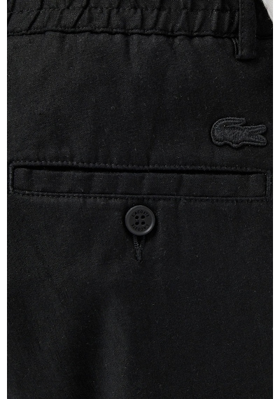 Lacoste Men's Regular Fit Black Bermuda Shorts Erkek Keten Pamuk Bermuda Şort Siyah
