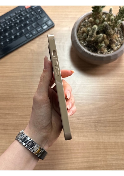 Apple Uyumlu iPhone 14 Pro Max Animasyonlu Stylus Silikon Kılıf Bej