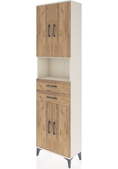 Arges Dolap 4 Raflı 2 Çekmeceli 4 Kapaklı 60x30x221 Aytaşı-çam Aytaşı