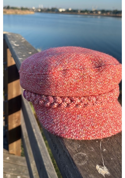 Mollycrush Pembe Kışlık Gazeteci Şapka Newsboy Kadın Vintage Kasket Pembe