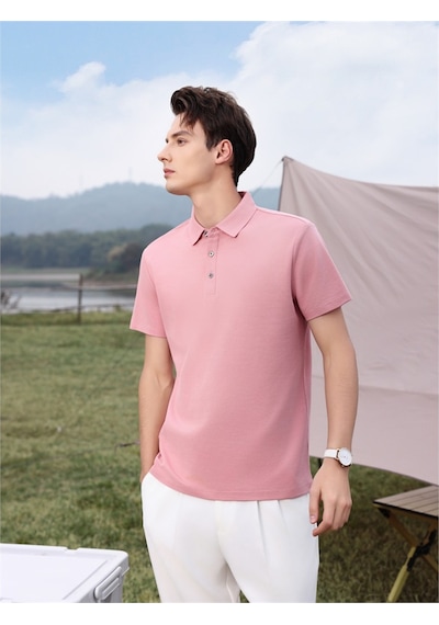 New Performance Premium Polo T-shirt %72,8 Pamuk %27,2 Polyester Pudra