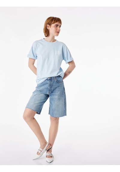Koton 26yy59000114 Mavi Kadın T-shirt 6sal10080ık Mavi