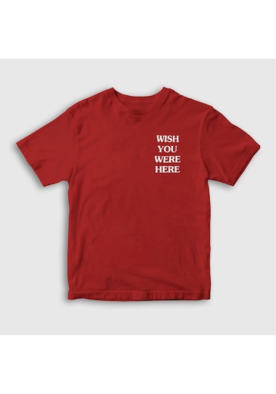 Presmono Unisex Çocuk Wish Astroworld Travis Scott T-shirt Kırmızı