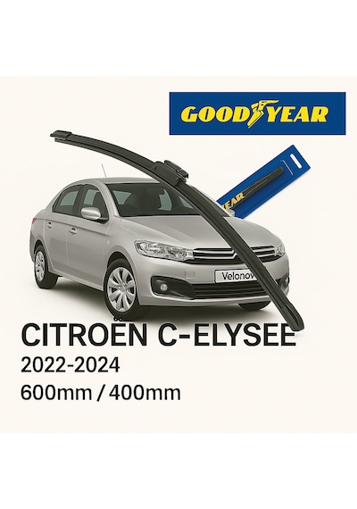 Good Year 2 Li Set Muz Tipi Silecek Takımı Citroen C-elysee 2012-2024 Ön Cam Sileceği 600mm-400mm