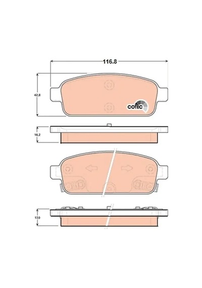 Opel Astra J Arka Fren Balatasi 2010-2020 Trw Gdb1844