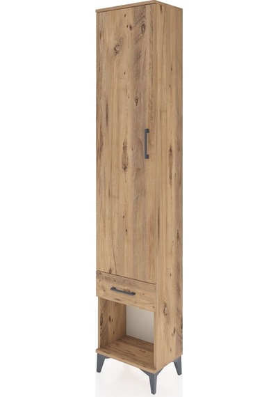 Arges Dolap 2 Raflı Tek Çekmeceli Tek Askılı 44x30x221 Çam-çam Çam