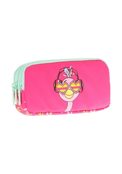 Kaukko Kids Üç Bölmeli Pembe Yeşil, Unicorn Baskılı, Kız Çocuk Okul Kalemliği - L8235 Yeşil - Kırmızı
