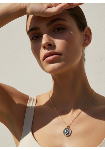 G&a Jewels - Ruhun Akışı - 925 Ayar Oksitli Yaldız Altın Kaplama Gümüş Kolye Altın - Gümüş G&a Jewels - Ruhun Akışı - 925 Ayar Oksitli Yaldız Altın Kaplama Gümüş Kolye Altın - Gümüş
