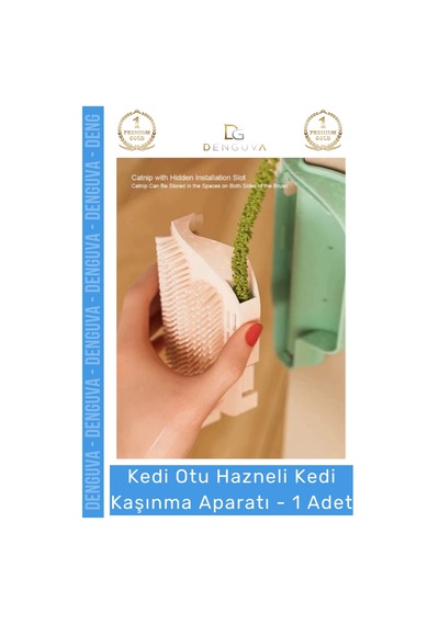 Keditarama Kedi Otu Hazneli Duvar Tipi Masaj Fırçası Tüy Temizleme Kendi Kendine Kaşınma Tarama Apa